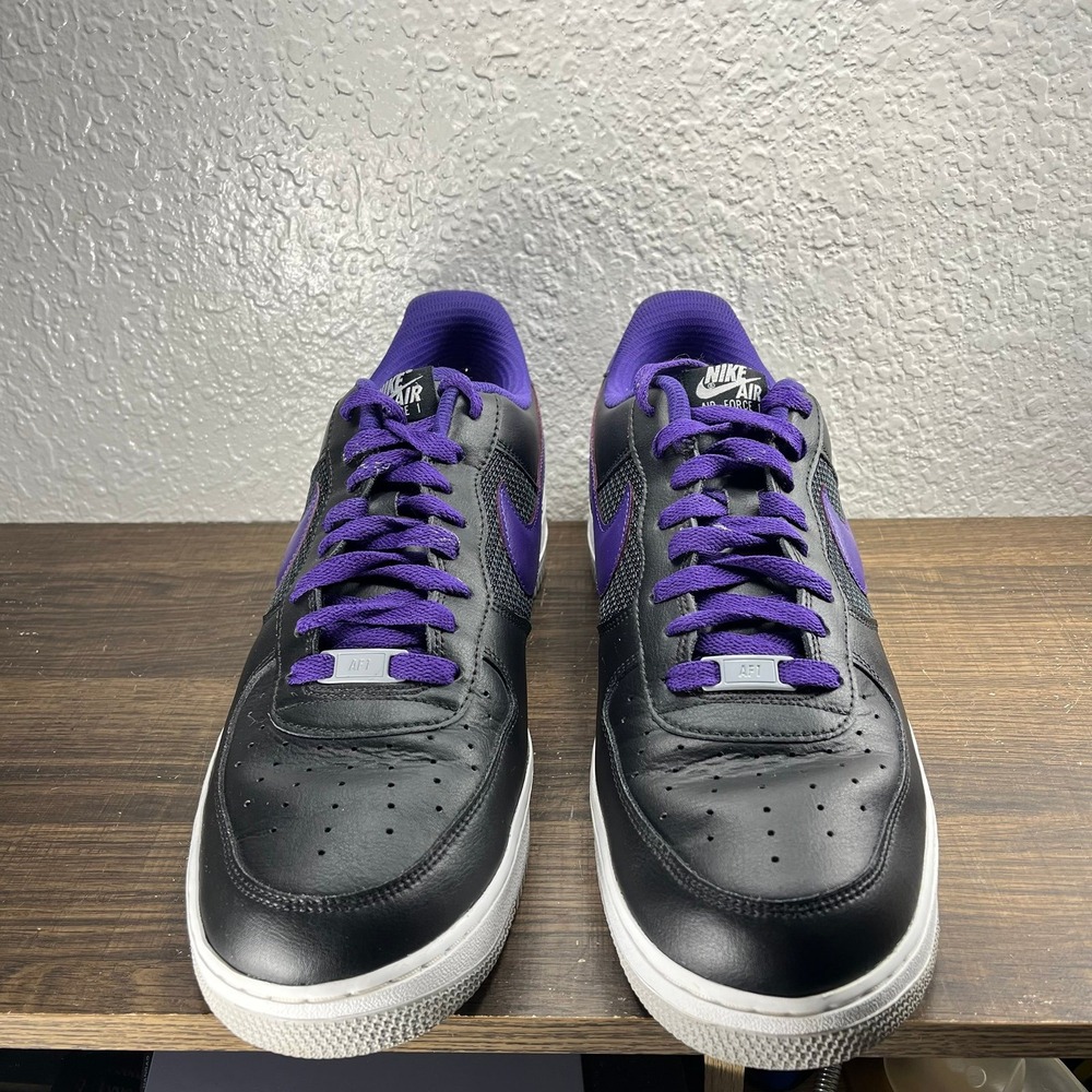 Nike By You Air Force 1 Low Men's Black Purple Shoes - Men's Size 13 - Picture 5 of 9